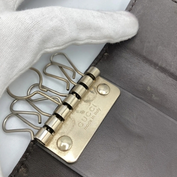 🔹️GUCCI🔹️  Key case holder GG Cow Leather  Guccissima Brown ✨️ - Picture 15 of 16